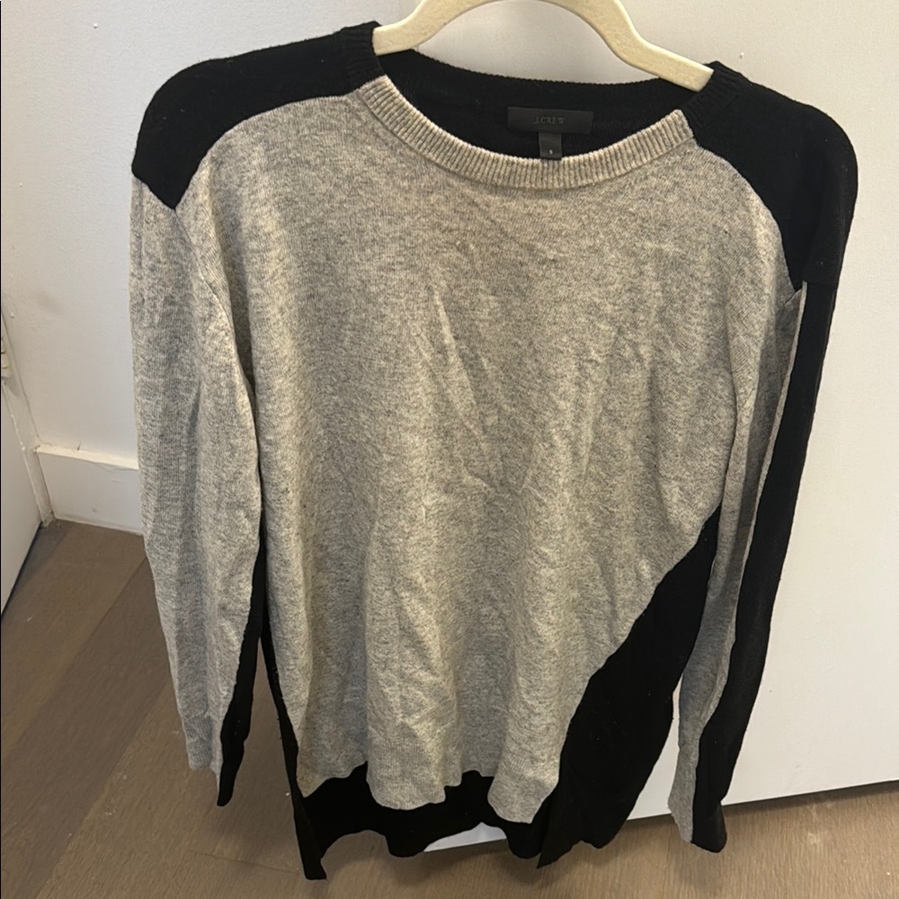 J. Crew Gray and Black Crewneck Sweaters Soft Knit